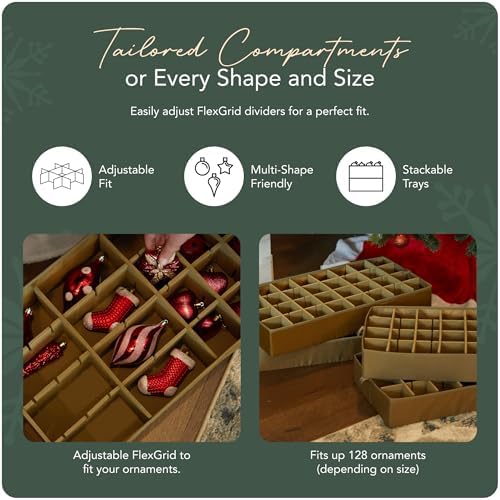 Covermates Adjustable Ornament Storage Bag, 25.5" W x 13" D x 18.5" H, Red - Image 5