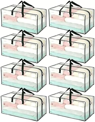8 Pack Heavy Duty Moving Bags Extra Large Packing Bags, Clear by Rhsiehve