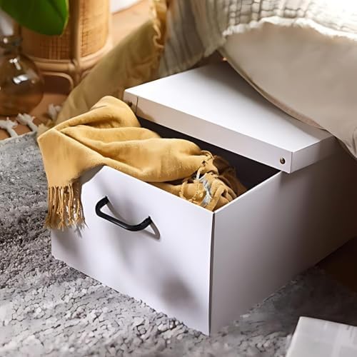 Lavatelli White – Set of 2 Cardboard Organizers with Lids for Home Linen - Image 4
