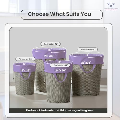 LFH Home Cotton Rich Large Premium Canvas Laundry Bag, Heavy Duty Washable Laundry Hamper with Drawstring & Handles, Multi-Use Clothes Storage for Home, Travel & College 28"x40" (Pack of 4) - Lavender - Image 5