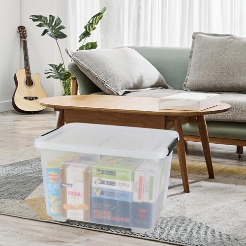 Wekioger 4 Pack Plastic Storage Box on Wheels, 32 Quart Latch Container Bin - Image 7