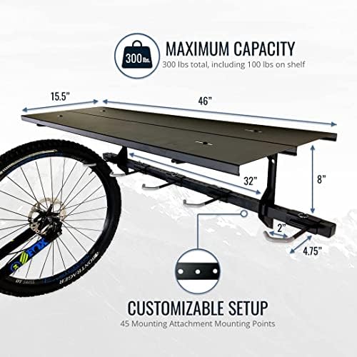 StoreYourBoard Bike Storage Rack with Shelf – Heavy Duty Garage Bike Storage Rack for 5 Bicycles, Adjustable Vertical Bike Rack, Bike Rack Shelf for Helmets & Gear, Holds 300 lbs - Image 4