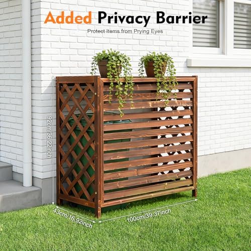 Xuthusman Air Conditioner Fence Screen, AC Covers Solid Wood Planter Rustic Wooden Outdoor Planting Frame for Outside to Hide Air Conditioner & for Outdoor Privacy - Image 7