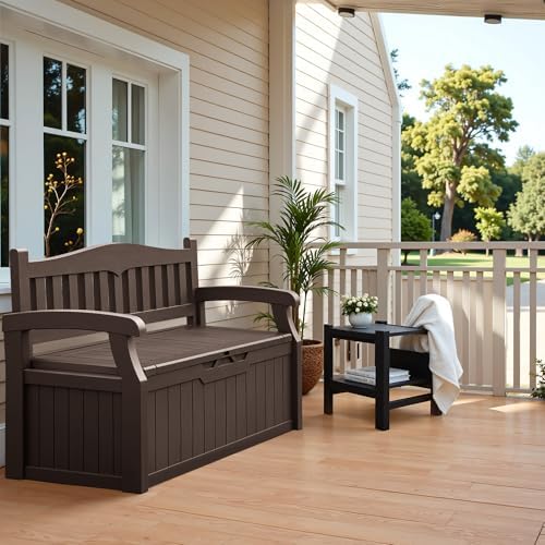 Flamaker 80 Gallon Storage Bench, Deck Box with Seat Waterproof All-Weather - Image 2