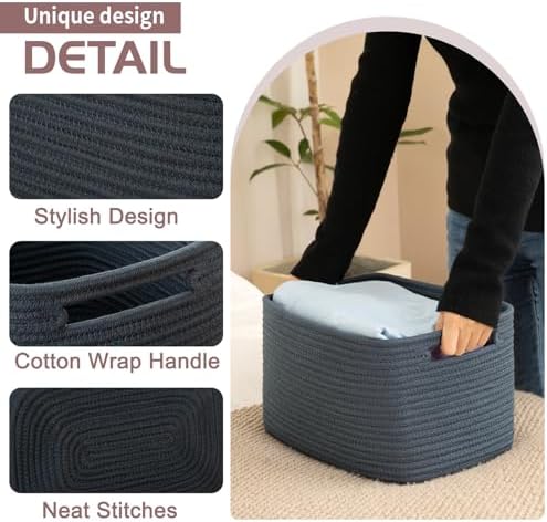OIAHOMY 4 Pack Storage Baskets for Organizing 15L Cube Storage Bins Blue - Image 3
