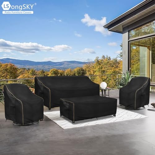Outdoor Swivel Lounge Chair Cover 2 Pack,100% Waterproof Heavy Duty Outdoor Chair Covers,(33 W x 35 D x 38.5 H inches) Patio Furniture Cover for Swivel Patio Lounge Chair,Black - Image 6