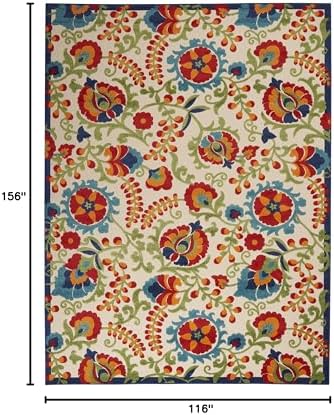 Nourison Home Aloha Multicolor 9'6" x 13' Area Rug - Easy Clean, Non Shedding, Bed Room, Living Room, Dining Room, Kitchen (10' x 13') - Image 2