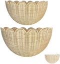 Scalloped Wall Basket Set of 2,Boho Hanging Wicker Wall Baskets by Unknown