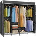 VIPEK V40C Medium Covered Clothes Rack, Freestanding Clothing Rack with Black Oxford Fabric Cover for Hanging Clothes, Adjustable Portable Closet Wardrobe for Bedroom & Walk-in Closet, Max Load 900LBS by VIPEK