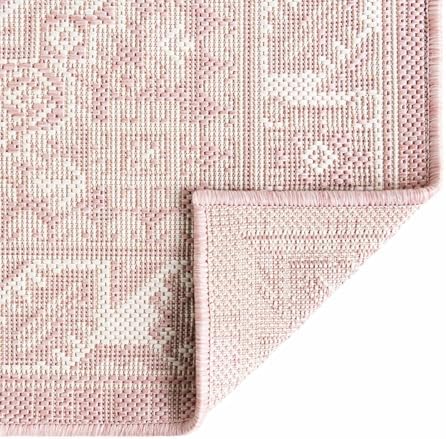 Rugs.com - Outdoor Aztec Rug – 5 Ft Octagon Pink Indoor/Outdoor Rug – Weather Resistant Flatweave for Patios, Decks, and Porches - Image 7