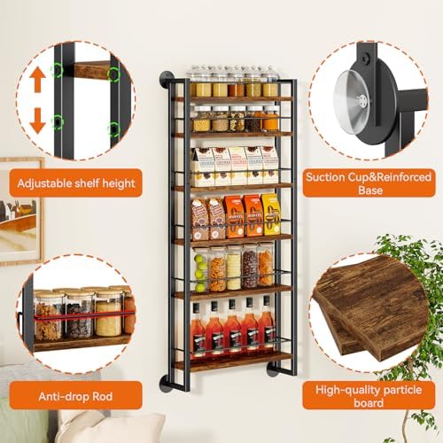 IBUYKE Over the Door Spice Organizer,Door or Wall Mount,Brown TLJ028H - Image 5