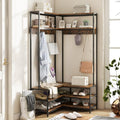 GIANTEX Corner Coat Rack, L-Shaped Hall Tree with Bench and Shoe Storage by Giantex