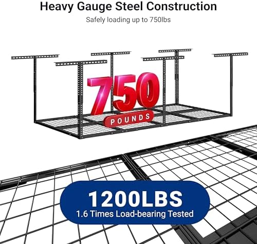 FLEXIMOUNTS 3x8 Overhead Garage Ceiling Storage Rack, 2 Pack, Black - Image 5