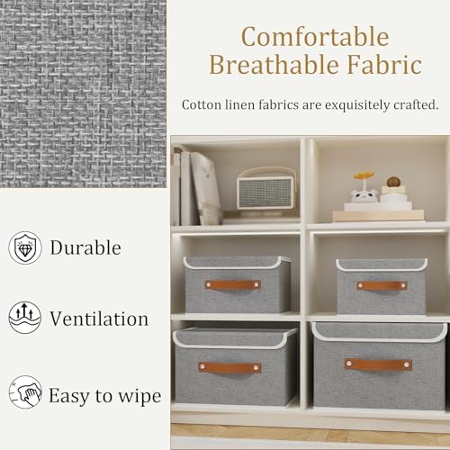OUTBROS Collapsible Storage Boxes, Grey, 5 Pack 10.2 x 7.9 x 6.7 in - Image 5