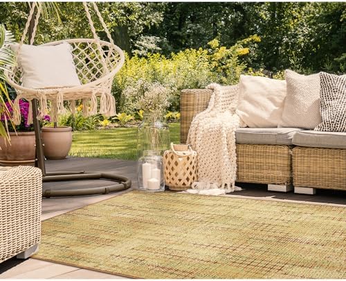 Liora Manne Marina Indoor/Outdoor Power Loomed Synthetic Blend Durable Area Rug - Contemporary Texture Global Colorful (Sienna Gold) (4'10" x 7'6") - Image 5