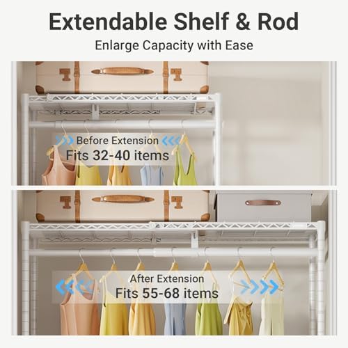 VIPEK X1 Plus Expandable Heavy Duty Clothes Rack, Clothes Organizer White - Image 6