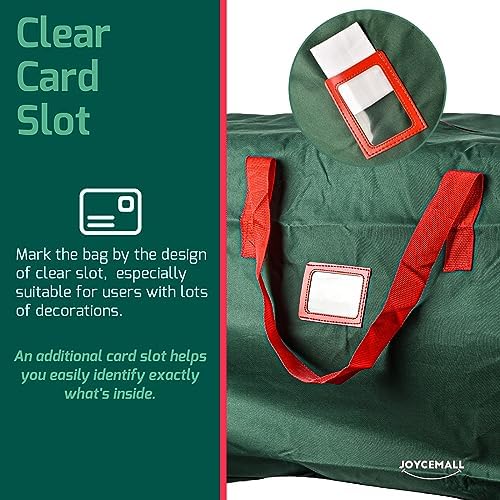 Christmas Tree Storage Bag Fits Up to 7.5 Feet Diassembled Tree, JOYCEMALL Heavy Duty Waterproof Artificial Xmas Tree Container Extra Large Moving Bag with Reinforced Handles & Dual Zipper - Green - Image 4