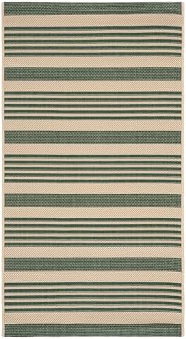 SAFAVIEH Courtyard Outdoor Area Rug 4'x5'7", Beige & Dark Green CY6062-322 - Image 3