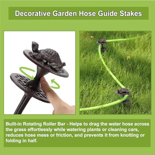 OwnMy 4PCS Cast Iron Garden Hose Guide Stakes Heavy Duty Hose Guide Spikes - Image 4