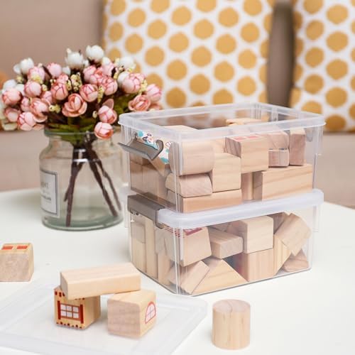 8Packs 3.2Qt Small Clear Storage Bins with Lids, Plastic (Pack of 2) - Image 6