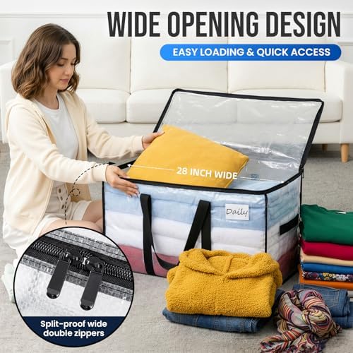 TAILI 10 Pack Clear Extra Large Moving Bags,Storage Bag with Visible Window - Image 4
