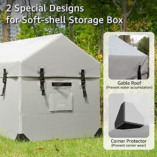 174 US Gallon Outdoor Storage Box Waterproof Soft Shell Tarpaulin Deck Box for Patio Furniture Outdoor Cushions, Throw Pillows, Garden Tools - Image 4