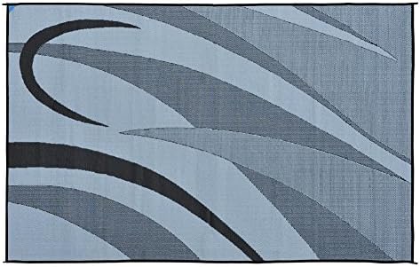 Stylish Camping GA1 Reversible Graphic Patio Mat-8' x 12', Black/Silver - Image 5