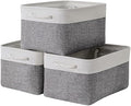 TheWarmHome Storage Bins for Shelves - 13.8L×9.8W×6.7H inch 3 Pack Medium Collapsible Storage Baskets for Organizing | Fabric Storage Cubes for Linen Closet Toy Home (White&Grey) by TheWarmHome