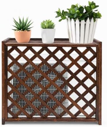 Air Conditioner Fence Screen, Brown AC Covers for Outside to Hide AC & for Outdoor Privacy for Trash Cans, Garden Fences and Pet Fences (85 * 35 * 75 cm) by Unknown