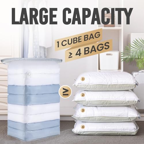 TAILI 10 Pack Vacuum Storage Bags, Jumbo Cube 31x40x15 Inch, Clear - Image 3