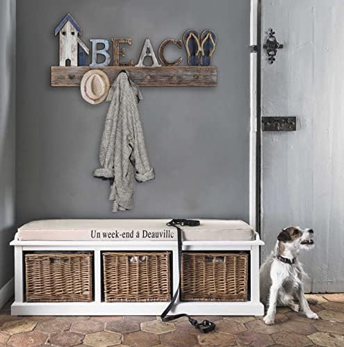 SAILINGSTORY Beach Sign Coat Rack Wall Mounted Coat Hanger Beach Decor - Image 4