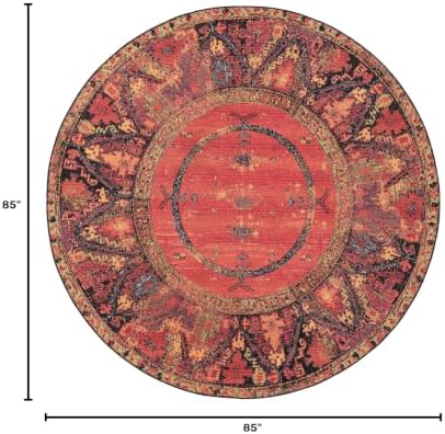 Unique Loom Outdoor Tribal Collection Area Rug - Quepos (7' 1" Round Multi/Black) - Image 2