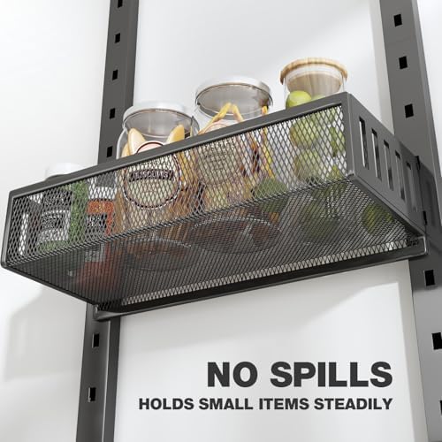 Pantry Door Organizers and Storage,8-Tier Large Wide Metal Heavy-Duty Frame Over the Door Spice Rack, 2 in 1 Wall-Mounted or Hanging shelf for Kitchen, Bathroom, Laundry Room, Bedroom, Closet &Nursery - Image 3