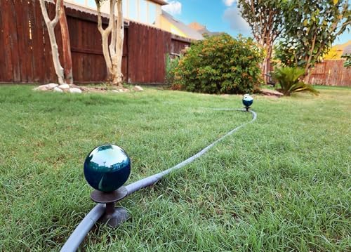 Lulu Decor, Garden Blue Gazing Ball Hose Guide, Set of 2. Strong and Decorative Hose Guide that Protects Your Plants and Provides Elegance to Your Garden. - Image 4