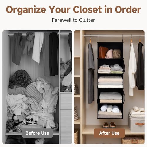 StorageWorks Hanging Closet Organizer for Small Closets, 5 Shelf - Image 6