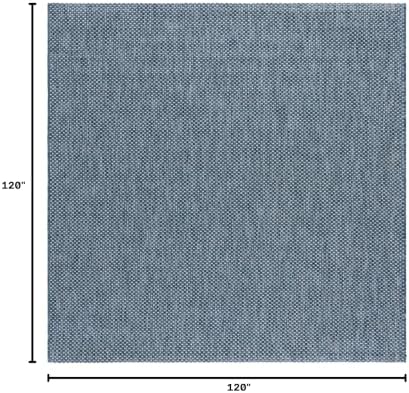 SAFAVIEH Courtyard Outdoor Square Rug 10', Navy & Grey CY8521-36821 - Image 3