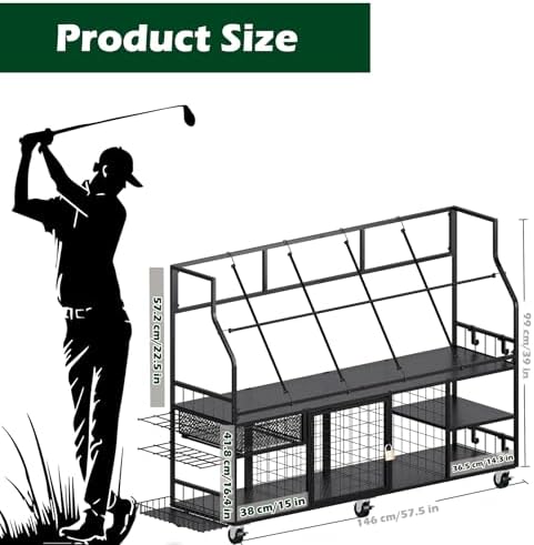 Golf Storage Organizer for Bags, Extra Large Golf Club Racks for Garage Golf Bag Stand Holder for Golf Equipment Accessories - Image 2