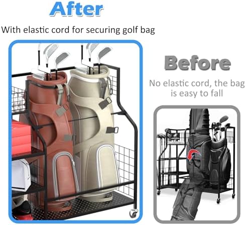 Golf Storage Organizer for Bags, Extra Large Golf Club Racks for Garage Golf Bag Stand Holder for Golf Equipment Accessories - Image 4