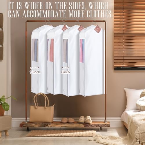 Briwooody Cotton Garment Bags,2 Sets,Moth Protection,40 x 24 x 10 in, White - Image 5