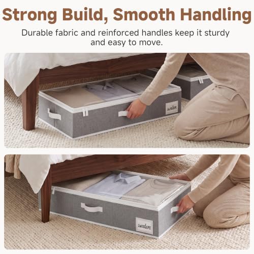 StorageWorks 6 Inch Low Profile Under Bed Storage Containers with Clear Lid - Image 4