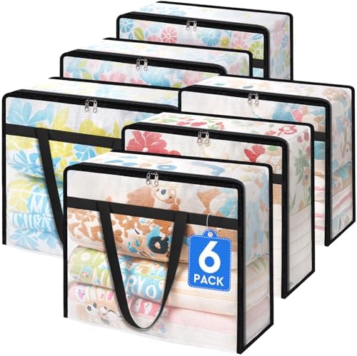 TasticTotes 6 Pack Clear Storage Bags for Comforter, Clothes & Bedding, 90L by Unknown