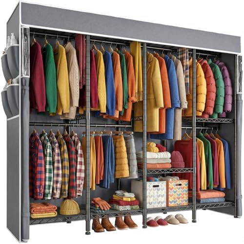 Raybee Clothes Rack Heavy Duty, 1100LBS Capacity with Cover, Sturdy Steel by Raybee