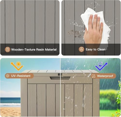 Outdoor Deck Storage Box, 50 Gallon Deck Box,Lockable Patio Storage Bench - Image 3