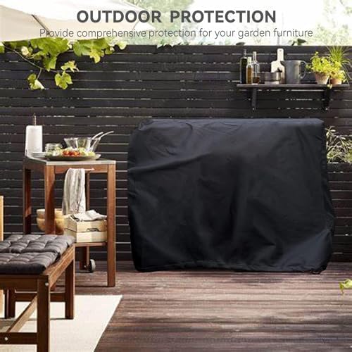 Outdoor Dining Table Cover - Heavy Duty Waterproof Cover for Patio Metal Steel Slat Table, Compatible 60" x 38" Black - Image 7