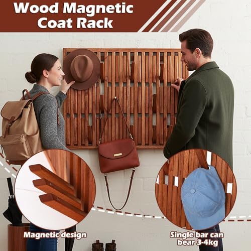 Weysat Piano Coat Rack with 51 Hooks 24 x 30'' Large Coat Rack Wall Mount - Image 3