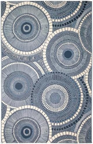 Liora Manne Marina Indoor/Outdoor Power Loomed Synthetic Blend Low Profile Area Rug - Transitional Geometric Casual Medallion Colorful (Circles Delft) (3'3" x 4'11") - Image 2
