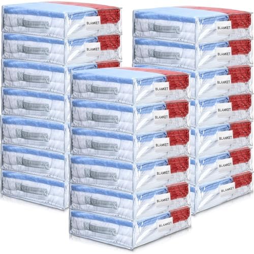 Kenning 20 Pcs Clear Zippered Storage Bags, Sheet, White, 18 x 15 x 4 Inch by Kenning