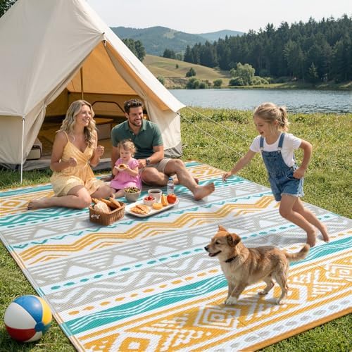 Lahome Outdoor Rugs 8x10 Waterproof, Reversible Outdoor Plastic Straw Rug - Image 6