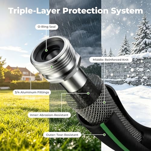 Etoolab Retractable Garden Hose Reel 100+6.6ft x 5/8 in with 9 Spray Nozzle - Image 6