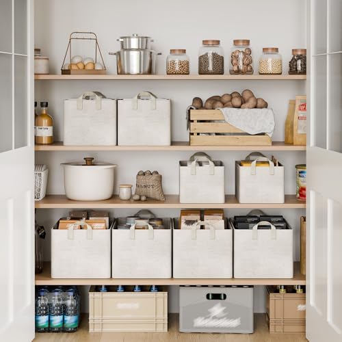StorageWorks Linen Closet Storage Bins, 45L Storage Baskets, Beige, 2-Pack - Image 3